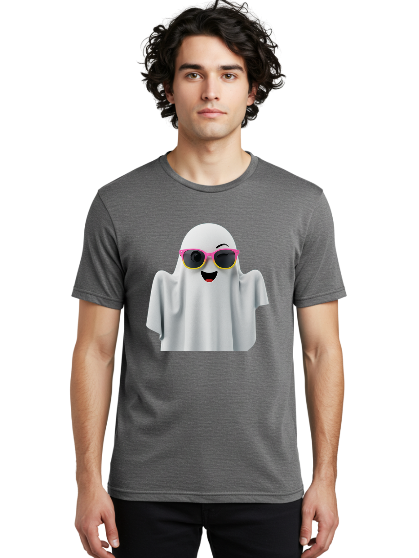 Ghost-Sunglasses Men'S Graphic Tee, 100% Cotton, Comfortable Casual Summer Wear, Machine Washable, Vintage Camera, Old Camera, Antique Camera, Black Camera, Classic Photography, Photography Equipment, Nostalgic Device, Film Camera, Camera Art Bak671