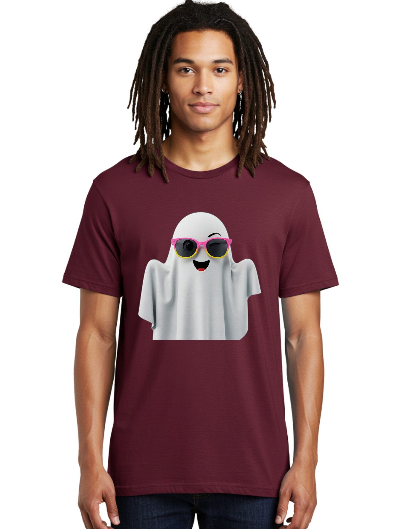 Ghost-Sunglasses Men'S Graphic Tee, 100% Cotton, Comfortable Casual Summer Wear, Machine Washable, Vintage Camera, Old Camera, Antique Camera, Black Camera, Classic Photography, Photography Equipment, Nostalgic Device, Film Camera, Camera Art Bak671