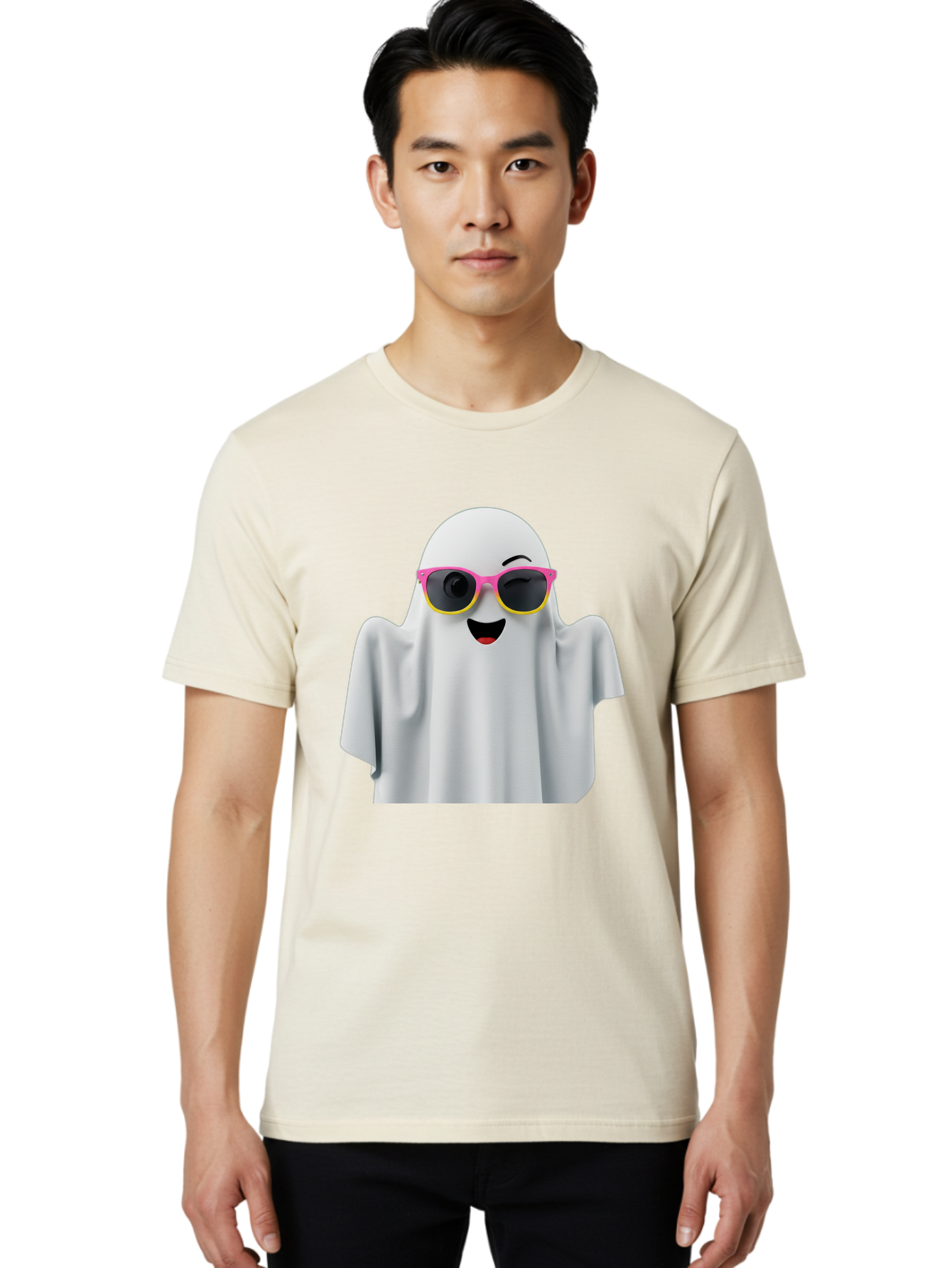 Ghost-Sunglasses Men'S Graphic Tee, 100% Cotton, Comfortable Casual Summer Wear, Machine Washable, Vintage Camera, Old Camera, Antique Camera, Black Camera, Classic Photography, Photography Equipment, Nostalgic Device, Film Camera, Camera Art Bak671