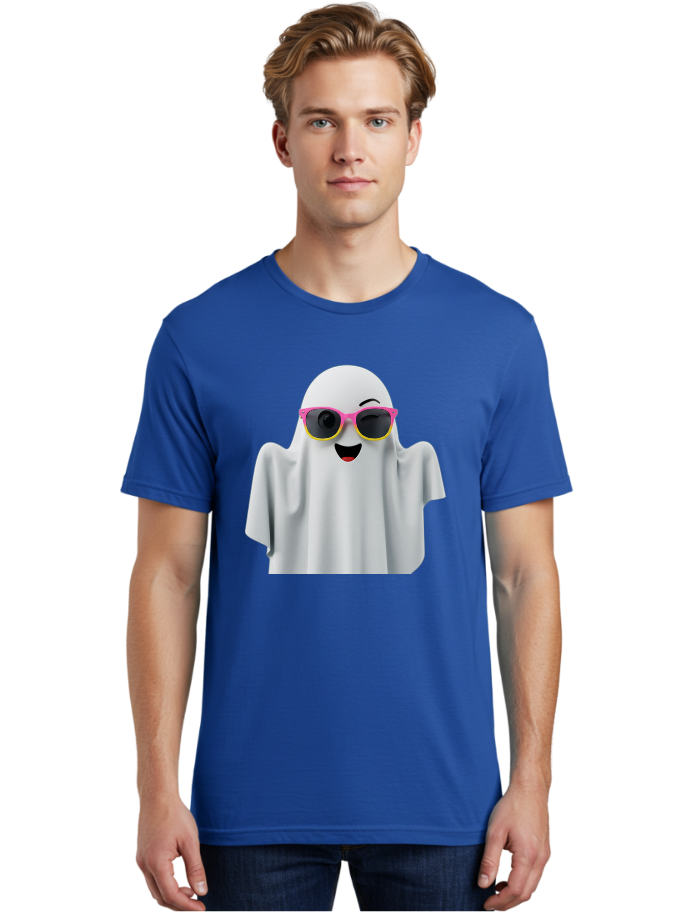 Ghost-Sunglasses Men'S Graphic Tee, 100% Cotton, Comfortable Casual Summer Wear, Machine Washable, Vintage Camera, Old Camera, Antique Camera, Black Camera, Classic Photography, Photography Equipment, Nostalgic Device, Film Camera, Camera Art Bak671