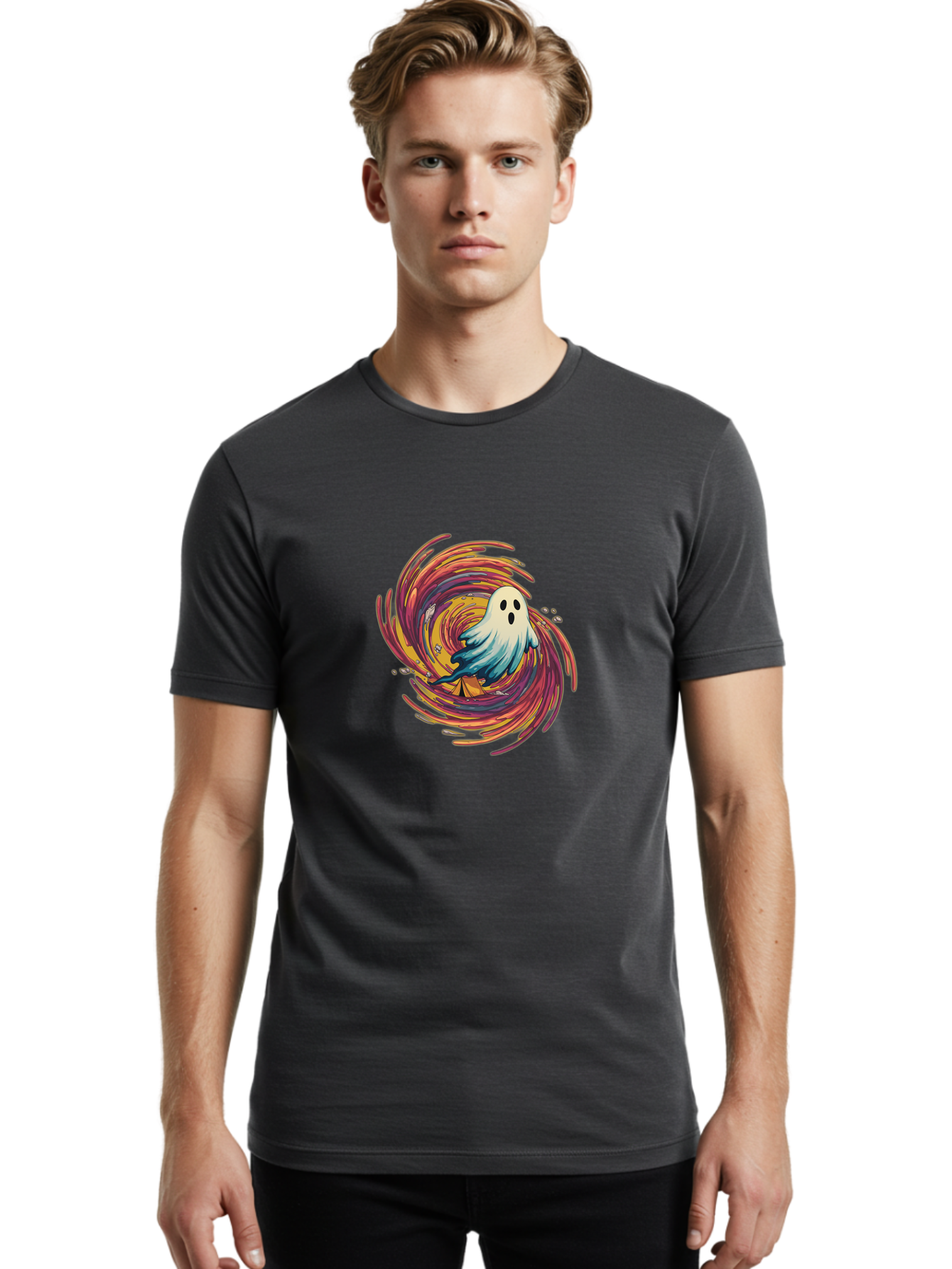 Ghost-Surfer Men'S Graphic Tee, 100% Cotton, Comfortable Casual Summer Wear, Machine Washable, Vintage Camera, Old Camera, Antique Camera, Black Camera, Classic Photography, Photography Equipment, Nostalgic Device, Film Camera, Camera Art Bak672