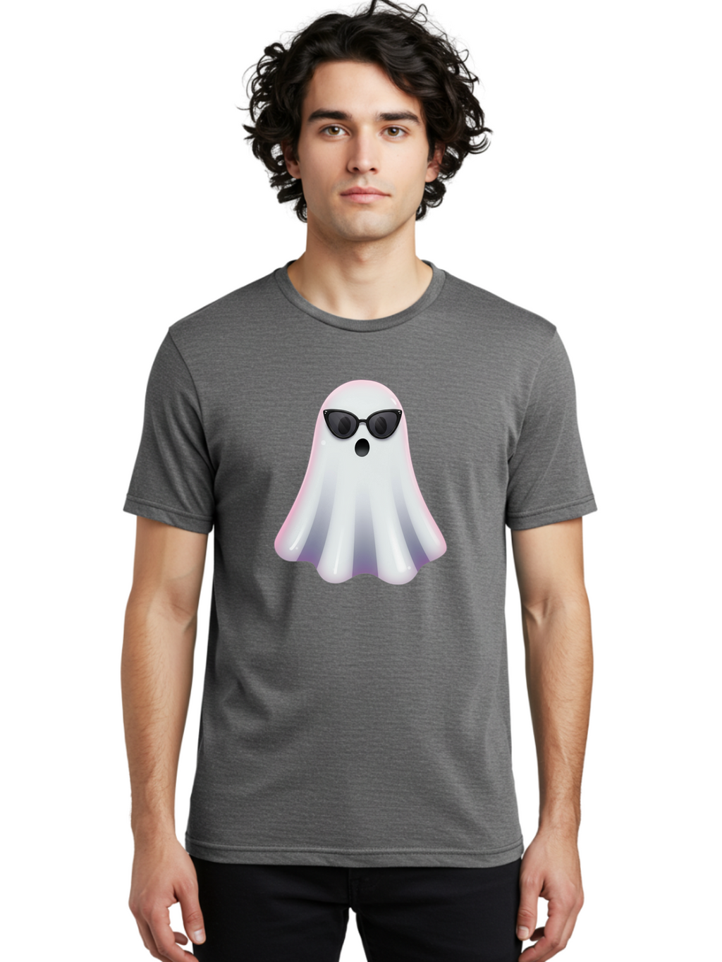 Ghost-Wearing-Sunglasses-1 Men'S Graphic Tee, 100% Cotton, Comfortable Casual Summer Wear, Machine Washable, Vintage Camera, Old Camera, Antique Camera, Black Camera, Classic Photography, Photography Equipment, Nostalgic Device, Film Camera, Bak673