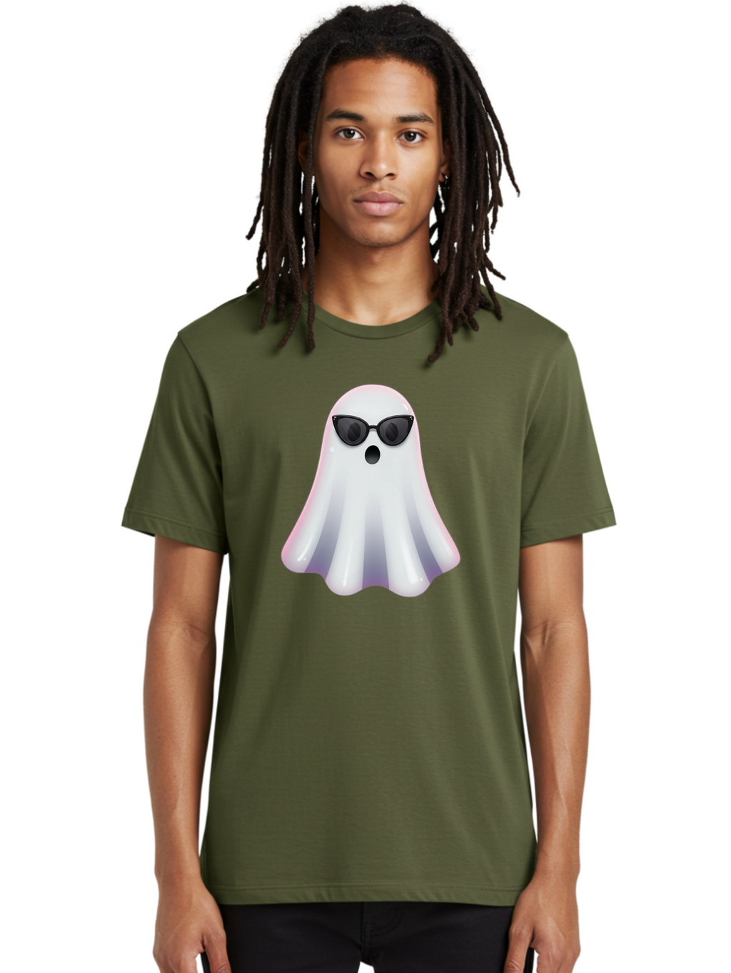 Ghost-Wearing-Sunglasses-1 Men'S Graphic Tee, 100% Cotton, Comfortable Casual Summer Wear, Machine Washable, Vintage Camera, Old Camera, Antique Camera, Black Camera, Classic Photography, Photography Equipment, Nostalgic Device, Film Camera, Bak673