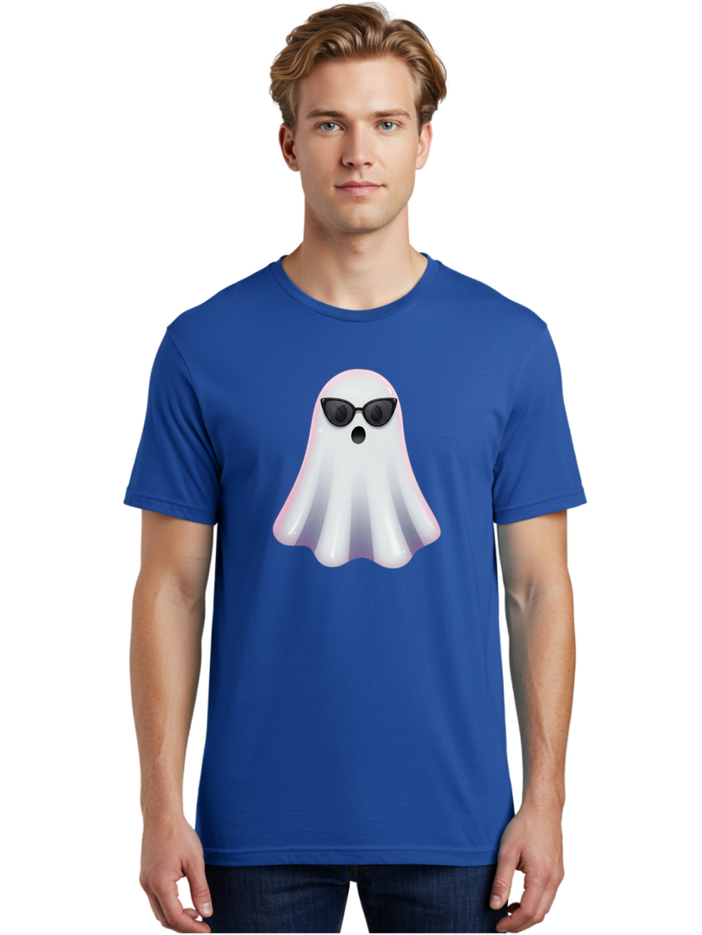 Ghost-Wearing-Sunglasses-1 Men'S Graphic Tee, 100% Cotton, Comfortable Casual Summer Wear, Machine Washable, Vintage Camera, Old Camera, Antique Camera, Black Camera, Classic Photography, Photography Equipment, Nostalgic Device, Film Camera, Bak673