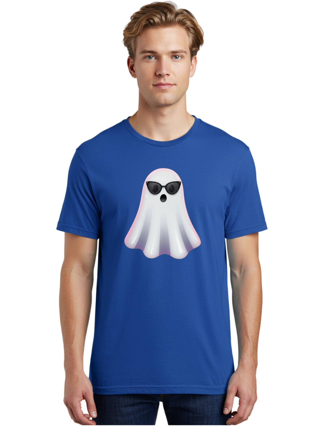 Ghost-Wearing-Sunglasses-1 Men'S Graphic Tee, 100% Cotton, Comfortable Casual Summer Wear, Machine Washable, Vintage Camera, Old Camera, Antique Camera, Black Camera, Classic Photography, Photography Equipment, Nostalgic Device, Film Camera, Bak673