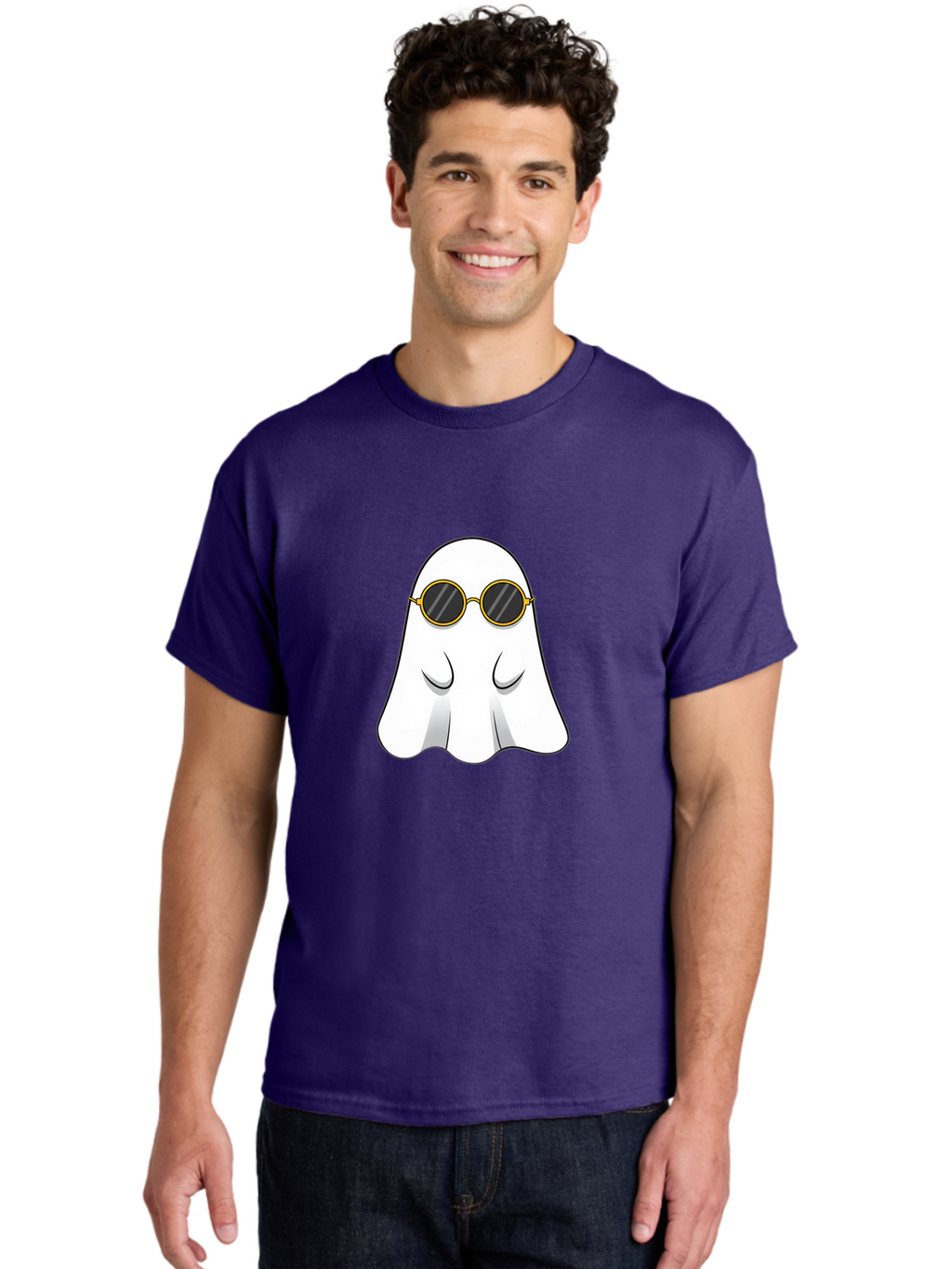 Ghost-Wearing-Sunglasses-2 Men'S Graphic Tee, 100% Cotton, Comfortable Casual Summer Wear, Machine Washable, Vintage Camera, Old Camera, Antique Camera, Black Camera, Classic Photography, Photography Equipment, Nostalgic Device, Film Camera, Bak674