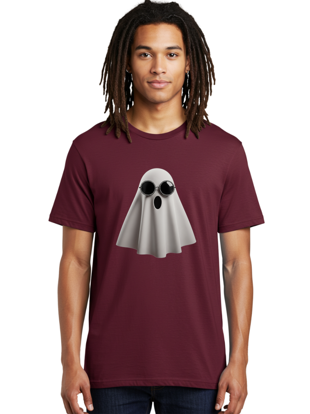 Ghost-Wearing-Sunglasses-3 Men'S Graphic Tee, 100% Cotton, Comfortable Casual Summer Wear, Machine Washable, Vintage Camera, Old Camera, Antique Camera, Black Camera, Classic Photography, Photography Equipment, Nostalgic Device, Film Camera, Bak675
