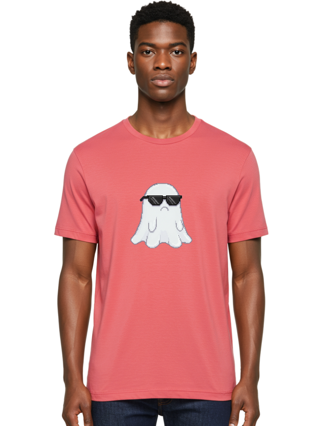 Ghost-Wearing-Sunglasses-4 Men'S Graphic Tee, 100% Cotton, Comfortable Casual Summer Wear, Machine Washable, Vintage Camera, Old Camera, Antique Camera, Black Camera, Classic Photography, Photography Equipment, Nostalgic Device, Film Camera, Bak676