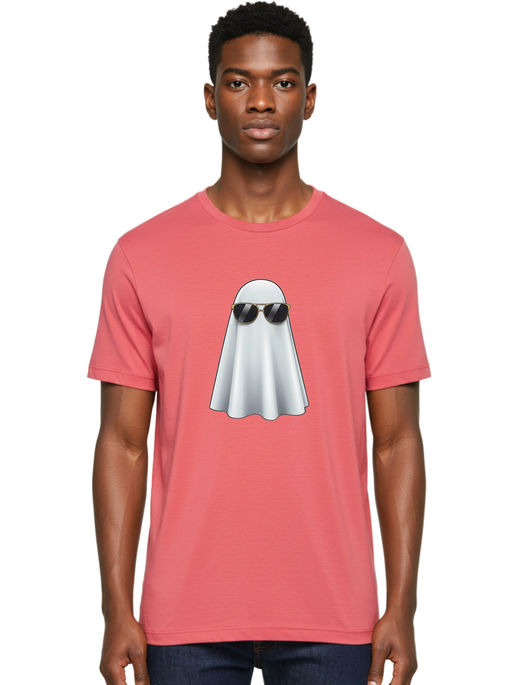 Ghost-Wearing-Sunglasses Men'S Graphic Tee, 100% Cotton, Comfortable Casual Summer Wear, Machine Washable, Vintage Camera, Old Camera, Antique Camera, Black Camera, Classic Photography, Photography Equipment, Nostalgic Device, Film Camera, Bak677