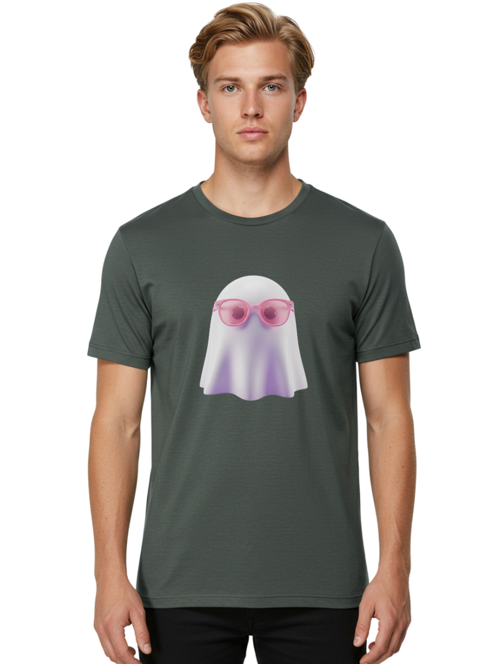 Ghost-With-Shades Men'S Graphic Tee, 100% Cotton, Comfortable Casual Summer Wear, Machine Washable, Vintage Camera, Old Camera, Antique Camera, Black Camera, Classic Photography, Photography Equipment, Nostalgic Device, Film Camera, Camera Art Bak678