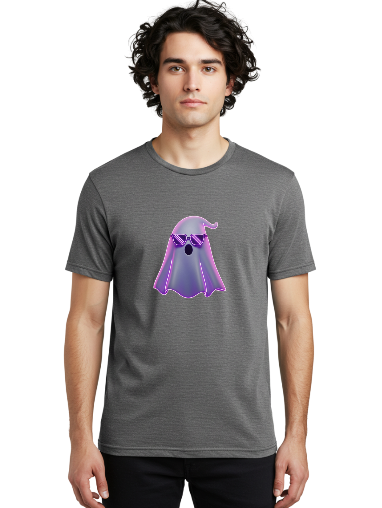 Ghost-With-Sunglasses-2 Men'S Graphic Tee, 100% Cotton, Comfortable Casual Summer Wear, Machine Washable, Vintage Camera, Old Camera, Antique Camera, Black Camera, Classic Photography, Photography Equipment, Nostalgic Device, Film Camera, Bak680