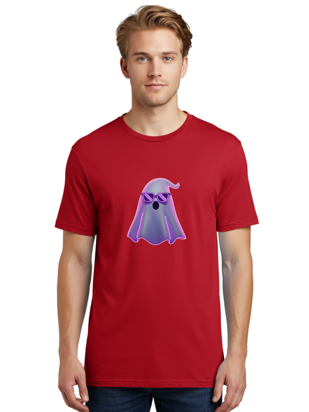 Ghost-With-Sunglasses-2 Men'S Graphic Tee, 100% Cotton, Comfortable Casual Summer Wear, Machine Washable, Vintage Camera, Old Camera, Antique Camera, Black Camera, Classic Photography, Photography Equipment, Nostalgic Device, Film Camera, Bak680