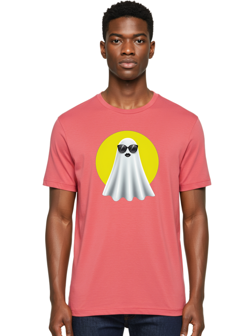 Ghost-With-Sunglasses-3 Men'S Graphic Tee, 100% Cotton, Comfortable Casual Summer Wear, Machine Washable, Vintage Camera, Old Camera, Antique Camera, Black Camera, Classic Photography, Photography Equipment, Nostalgic Device, Film Camera, Bak681