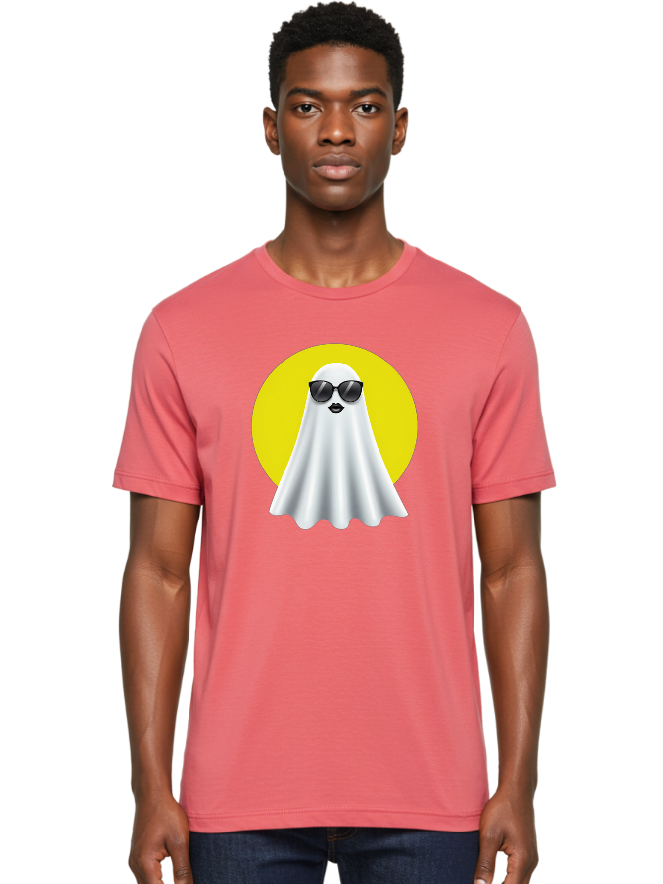 Ghost-With-Sunglasses-3 Men'S Graphic Tee, 100% Cotton, Comfortable Casual Summer Wear, Machine Washable, Vintage Camera, Old Camera, Antique Camera, Black Camera, Classic Photography, Photography Equipment, Nostalgic Device, Film Camera, Bak681