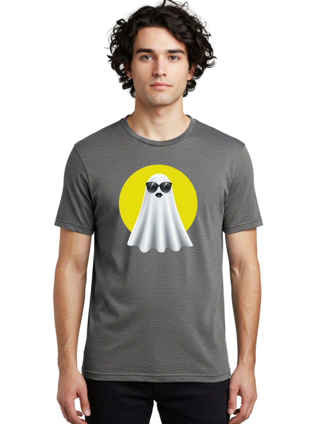 Ghost-With-Sunglasses-3 Men'S Graphic Tee, 100% Cotton, Comfortable Casual Summer Wear, Machine Washable, Vintage Camera, Old Camera, Antique Camera, Black Camera, Classic Photography, Photography Equipment, Nostalgic Device, Film Camera, Bak681