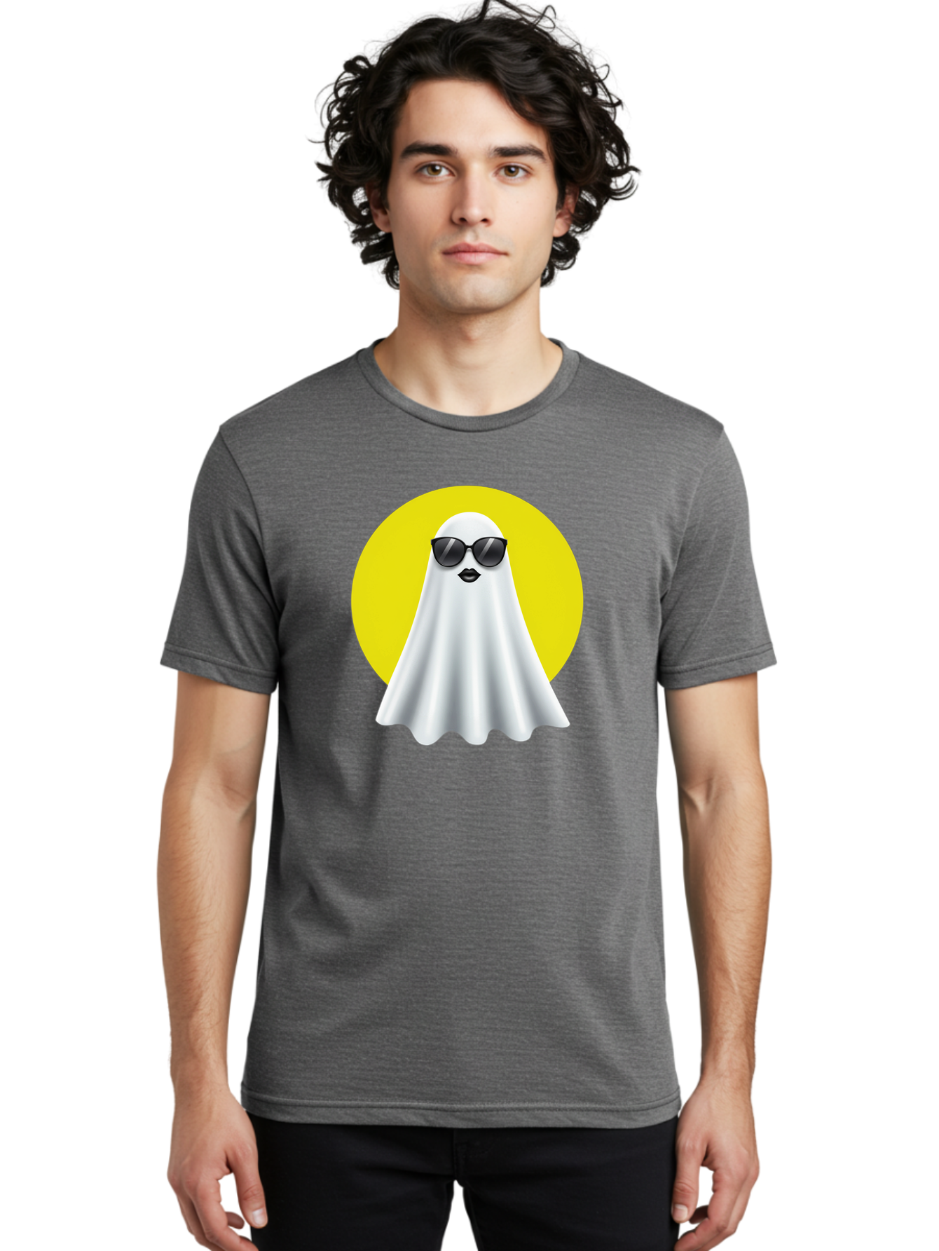 Ghost-With-Sunglasses-3 Men'S Graphic Tee, 100% Cotton, Comfortable Casual Summer Wear, Machine Washable, Vintage Camera, Old Camera, Antique Camera, Black Camera, Classic Photography, Photography Equipment, Nostalgic Device, Film Camera, Bak681