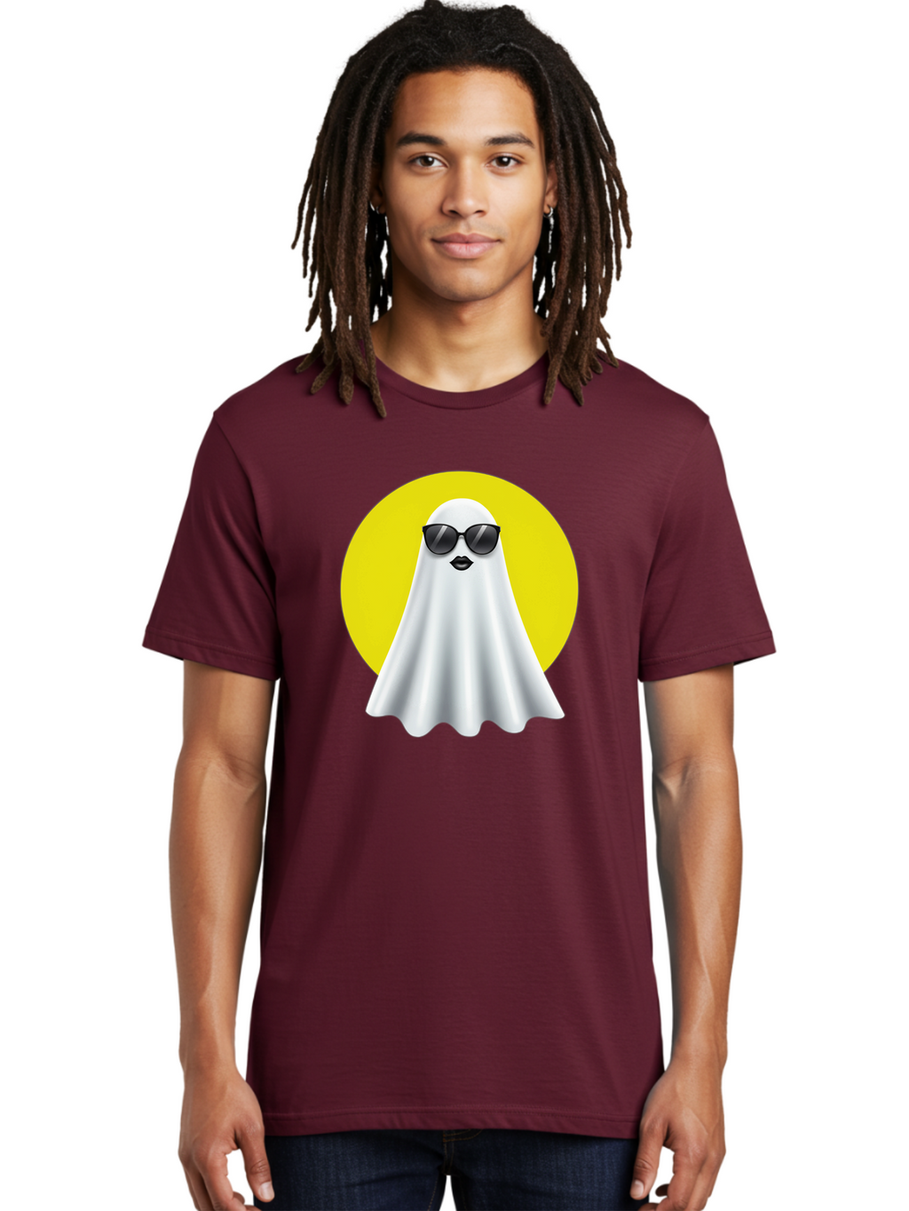 Ghost-With-Sunglasses-3 Men'S Graphic Tee, 100% Cotton, Comfortable Casual Summer Wear, Machine Washable, Vintage Camera, Old Camera, Antique Camera, Black Camera, Classic Photography, Photography Equipment, Nostalgic Device, Film Camera, Bak681