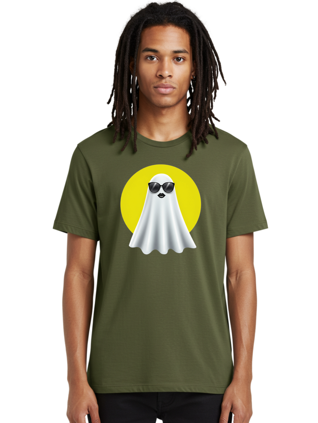 Ghost-With-Sunglasses-3 Men'S Graphic Tee, 100% Cotton, Comfortable Casual Summer Wear, Machine Washable, Vintage Camera, Old Camera, Antique Camera, Black Camera, Classic Photography, Photography Equipment, Nostalgic Device, Film Camera, Bak681