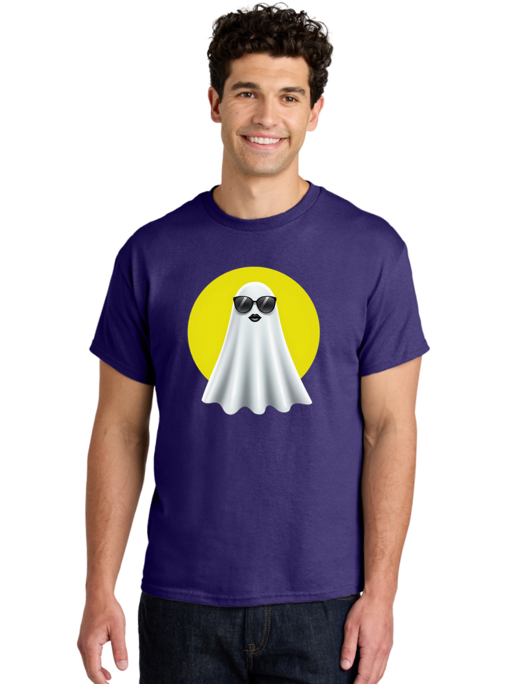 Ghost-With-Sunglasses-3 Men'S Graphic Tee, 100% Cotton, Comfortable Casual Summer Wear, Machine Washable, Vintage Camera, Old Camera, Antique Camera, Black Camera, Classic Photography, Photography Equipment, Nostalgic Device, Film Camera, Bak681