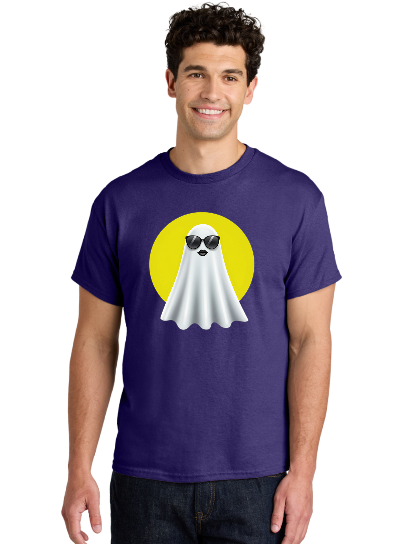 Ghost-With-Sunglasses-3 Men'S Graphic Tee, 100% Cotton, Comfortable Casual Summer Wear, Machine Washable, Vintage Camera, Old Camera, Antique Camera, Black Camera, Classic Photography, Photography Equipment, Nostalgic Device, Film Camera, Bak681