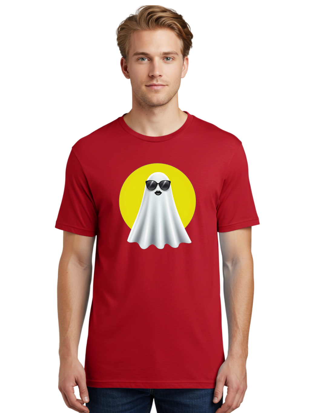 Ghost-With-Sunglasses-3 Men'S Graphic Tee, 100% Cotton, Comfortable Casual Summer Wear, Machine Washable, Vintage Camera, Old Camera, Antique Camera, Black Camera, Classic Photography, Photography Equipment, Nostalgic Device, Film Camera, Bak681
