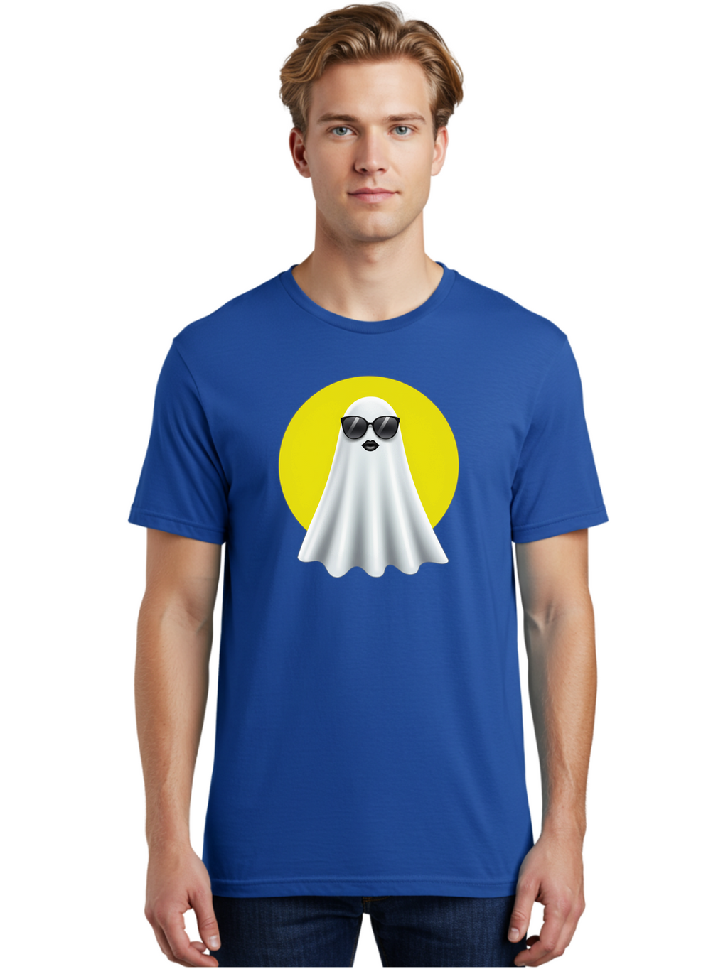 Ghost-With-Sunglasses-3 Men'S Graphic Tee, 100% Cotton, Comfortable Casual Summer Wear, Machine Washable, Vintage Camera, Old Camera, Antique Camera, Black Camera, Classic Photography, Photography Equipment, Nostalgic Device, Film Camera, Bak681