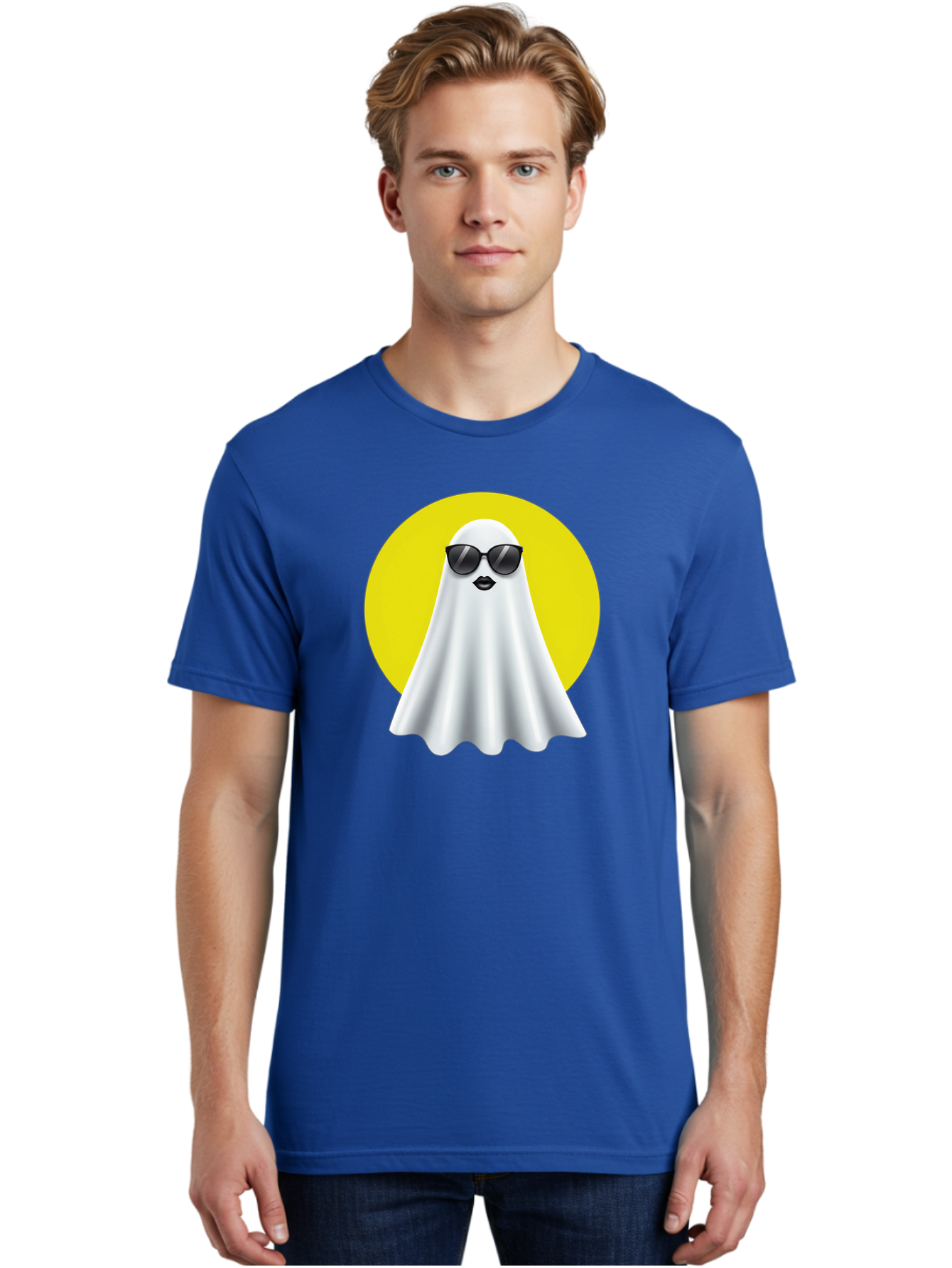 Ghost-With-Sunglasses-3 Men'S Graphic Tee, 100% Cotton, Comfortable Casual Summer Wear, Machine Washable, Vintage Camera, Old Camera, Antique Camera, Black Camera, Classic Photography, Photography Equipment, Nostalgic Device, Film Camera, Bak681