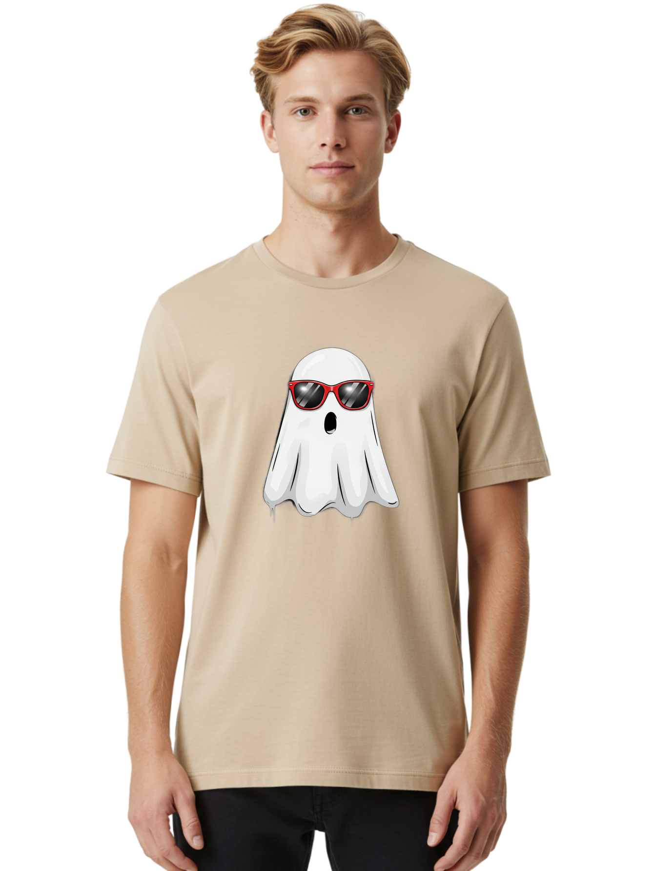 Ghost Men'S Graphic Tee, 100% Cotton, Comfortable Casual Summer Wear, Machine Washable, Vintage Camera, Old Camera, Antique Camera, Black Camera, Classic Photography, Photography Equipment, Nostalgic Device, Film Camera, Camera Art Bak683
