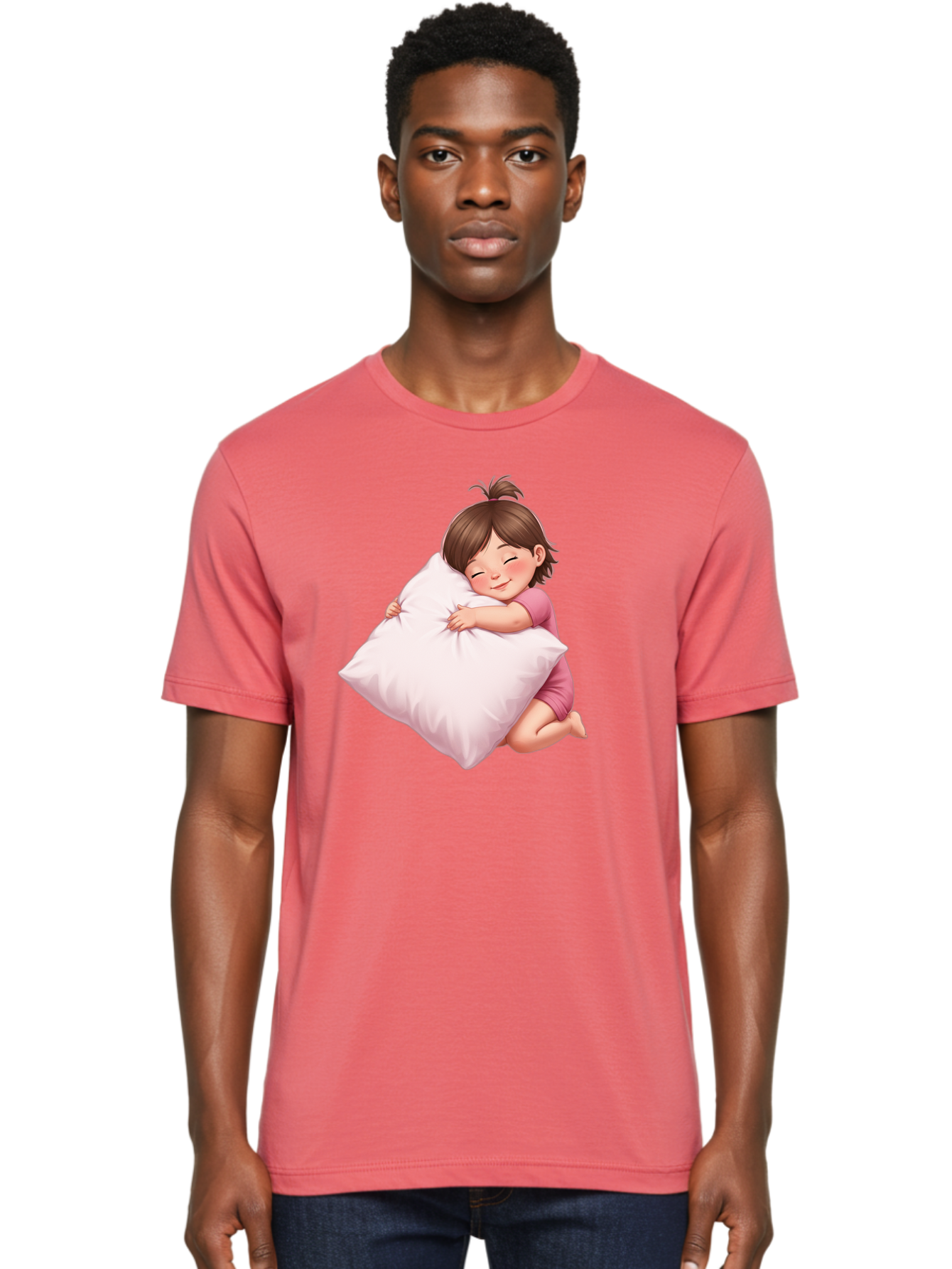 Girl-Hugging-Pillow-1 Men'S Graphic Tee, 100% Cotton, Comfortable Casual Summer Wear, Machine Washable, Vintage Camera, Old Camera, Antique Camera, Black Camera, Classic Photography, Photography Equipment, Nostalgic Device, Film Camera, Bak686