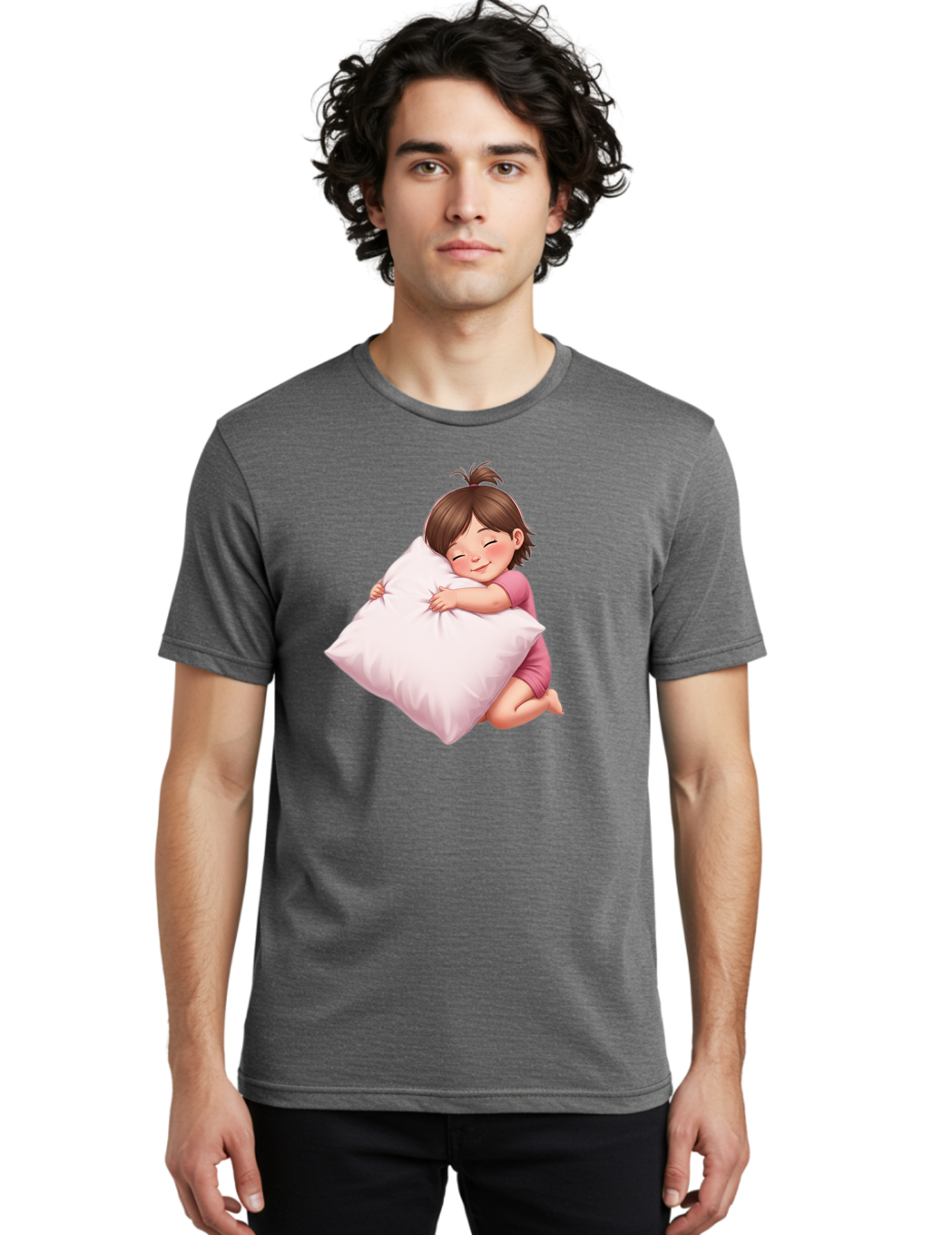 Girl-Hugging-Pillow-1 Men'S Graphic Tee, 100% Cotton, Comfortable Casual Summer Wear, Machine Washable, Vintage Camera, Old Camera, Antique Camera, Black Camera, Classic Photography, Photography Equipment, Nostalgic Device, Film Camera, Bak686
