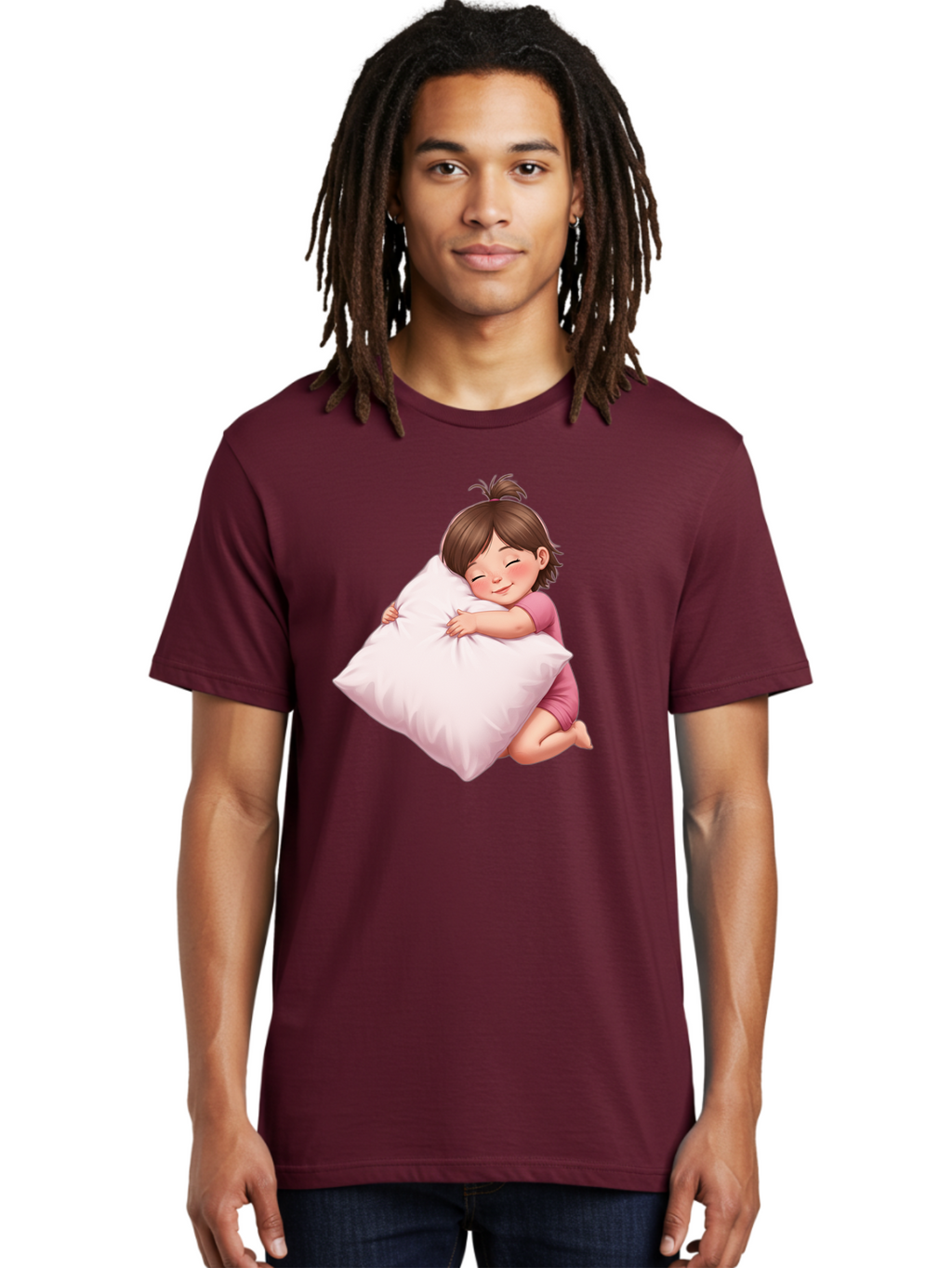Girl-Hugging-Pillow-1 Men'S Graphic Tee, 100% Cotton, Comfortable Casual Summer Wear, Machine Washable, Vintage Camera, Old Camera, Antique Camera, Black Camera, Classic Photography, Photography Equipment, Nostalgic Device, Film Camera, Bak686
