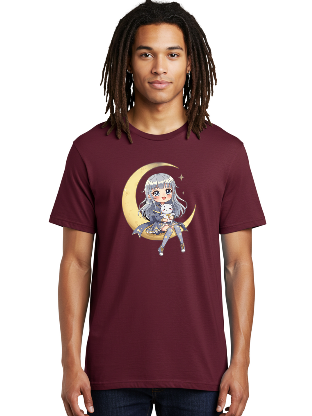 Girl-On-Crescent-Moon Men'S Graphic Tee, 100% Cotton, Comfortable Casual Summer Wear, Machine Washable, Vintage Camera, Old Camera, Antique Camera, Black Camera, Classic Photography, Photography Equipment, Nostalgic Device, Film Camera, Bak689
