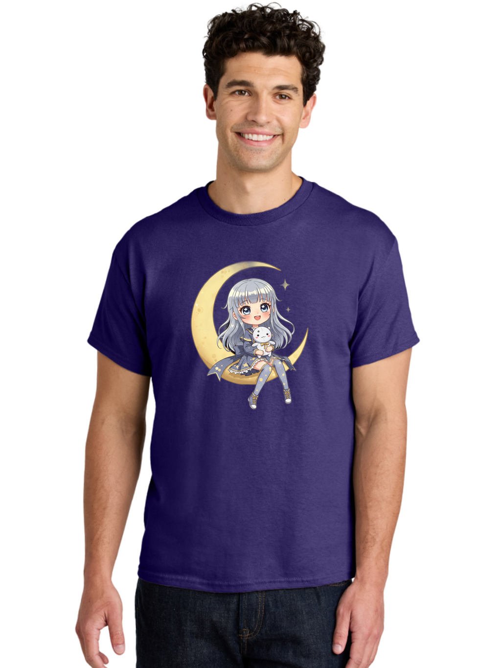 Girl-On-Crescent-Moon Men'S Graphic Tee, 100% Cotton, Comfortable Casual Summer Wear, Machine Washable, Vintage Camera, Old Camera, Antique Camera, Black Camera, Classic Photography, Photography Equipment, Nostalgic Device, Film Camera, Bak689