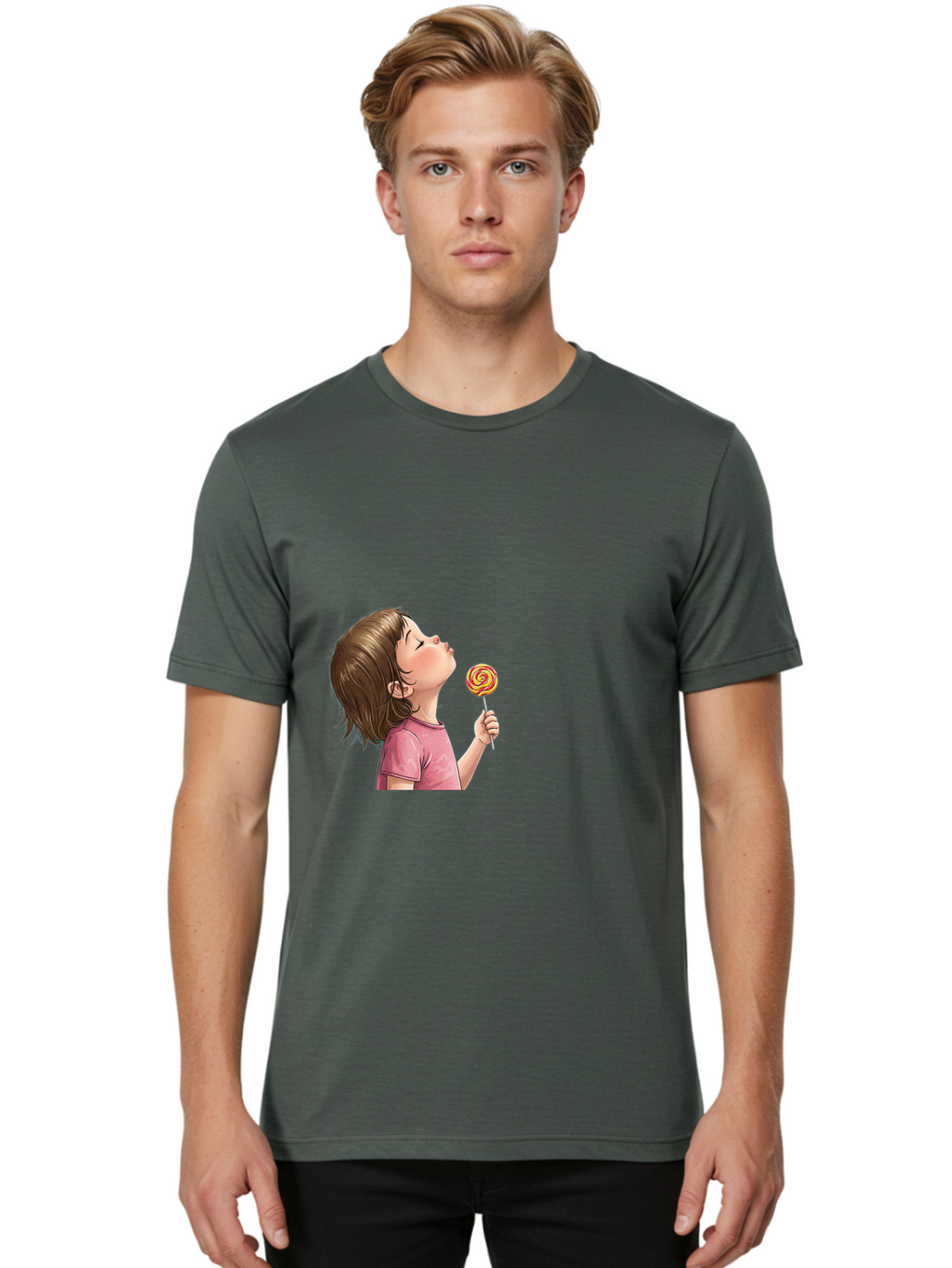 Girl-With-Lollipop Men'S Graphic Tee, 100% Cotton, Comfortable Casual Summer Wear, Machine Washable, Vintage Camera, Old Camera, Antique Camera, Black Camera, Classic Photography, Photography Equipment, Nostalgic Device, Film Camera, Bak691