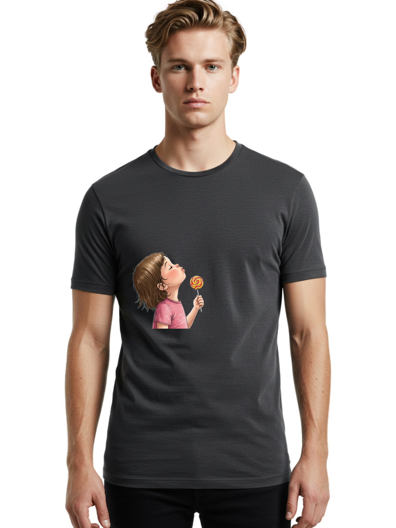Girl-With-Lollipop Men'S Graphic Tee, 100% Cotton, Comfortable Casual Summer Wear, Machine Washable, Vintage Camera, Old Camera, Antique Camera, Black Camera, Classic Photography, Photography Equipment, Nostalgic Device, Film Camera, Bak691
