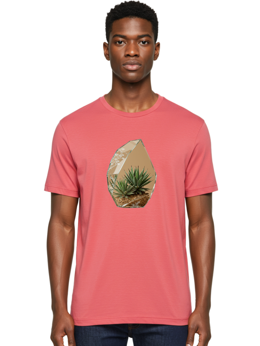 Glass-Terrarium-With-Succulents Men'S Graphic Tee, 100% Cotton, Comfortable Casual Summer Wear, Machine Washable, Vintage Camera, Old Camera, Antique Camera, Black Camera, Classic Photography, Photography Equipment, Nostalgic Device, Bak693