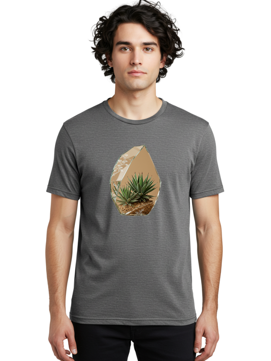 Glass-Terrarium-With-Succulents Men'S Graphic Tee, 100% Cotton, Comfortable Casual Summer Wear, Machine Washable, Vintage Camera, Old Camera, Antique Camera, Black Camera, Classic Photography, Photography Equipment, Nostalgic Device, Bak693