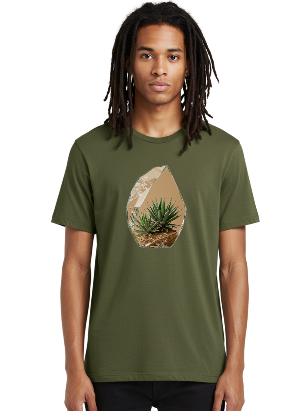 Glass-Terrarium-With-Succulents Men'S Graphic Tee, 100% Cotton, Comfortable Casual Summer Wear, Machine Washable, Vintage Camera, Old Camera, Antique Camera, Black Camera, Classic Photography, Photography Equipment, Nostalgic Device, Bak693