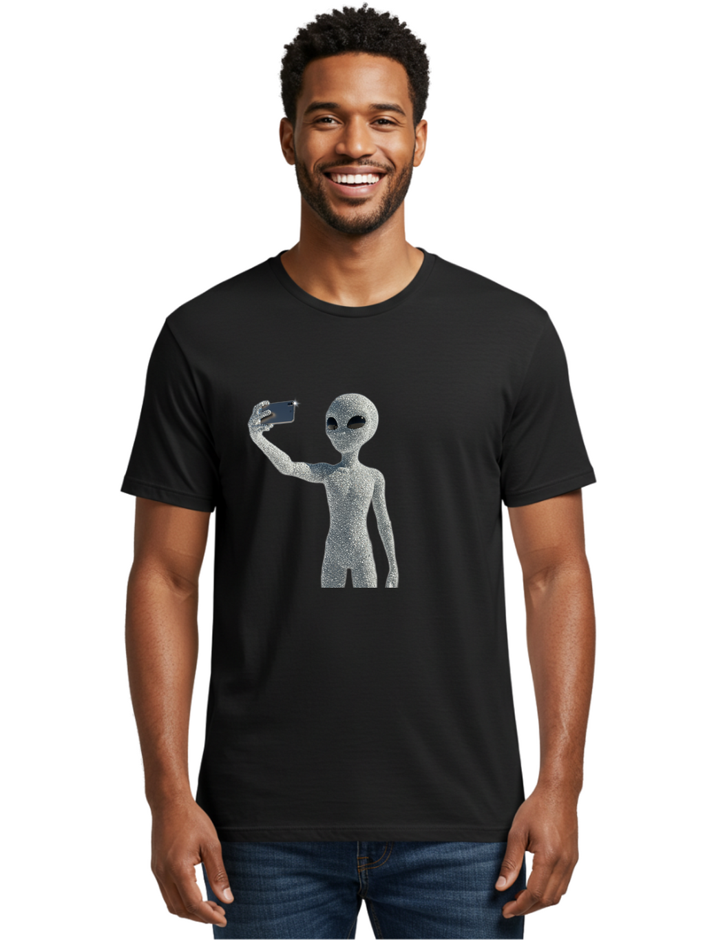 Glittery-Alien Men'S Graphic Tee, 100% Cotton, Comfortable Casual Summer Wear, Machine Washable, Vintage Camera, Old Camera, Antique Camera, Black Camera, Classic Photography, Photography Equipment, Nostalgic Device, Film Camera, Camera Art Bak698