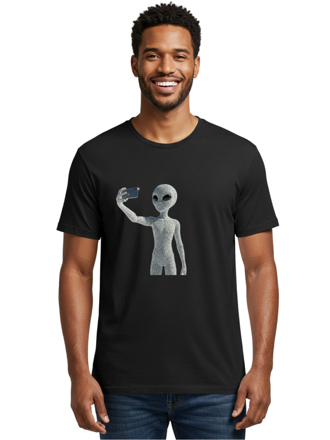 Glittery-Alien Men'S Graphic Tee, 100% Cotton, Comfortable Casual Summer Wear, Machine Washable, Vintage Camera, Old Camera, Antique Camera, Black Camera, Classic Photography, Photography Equipment, Nostalgic Device, Film Camera, Camera Art Bak698