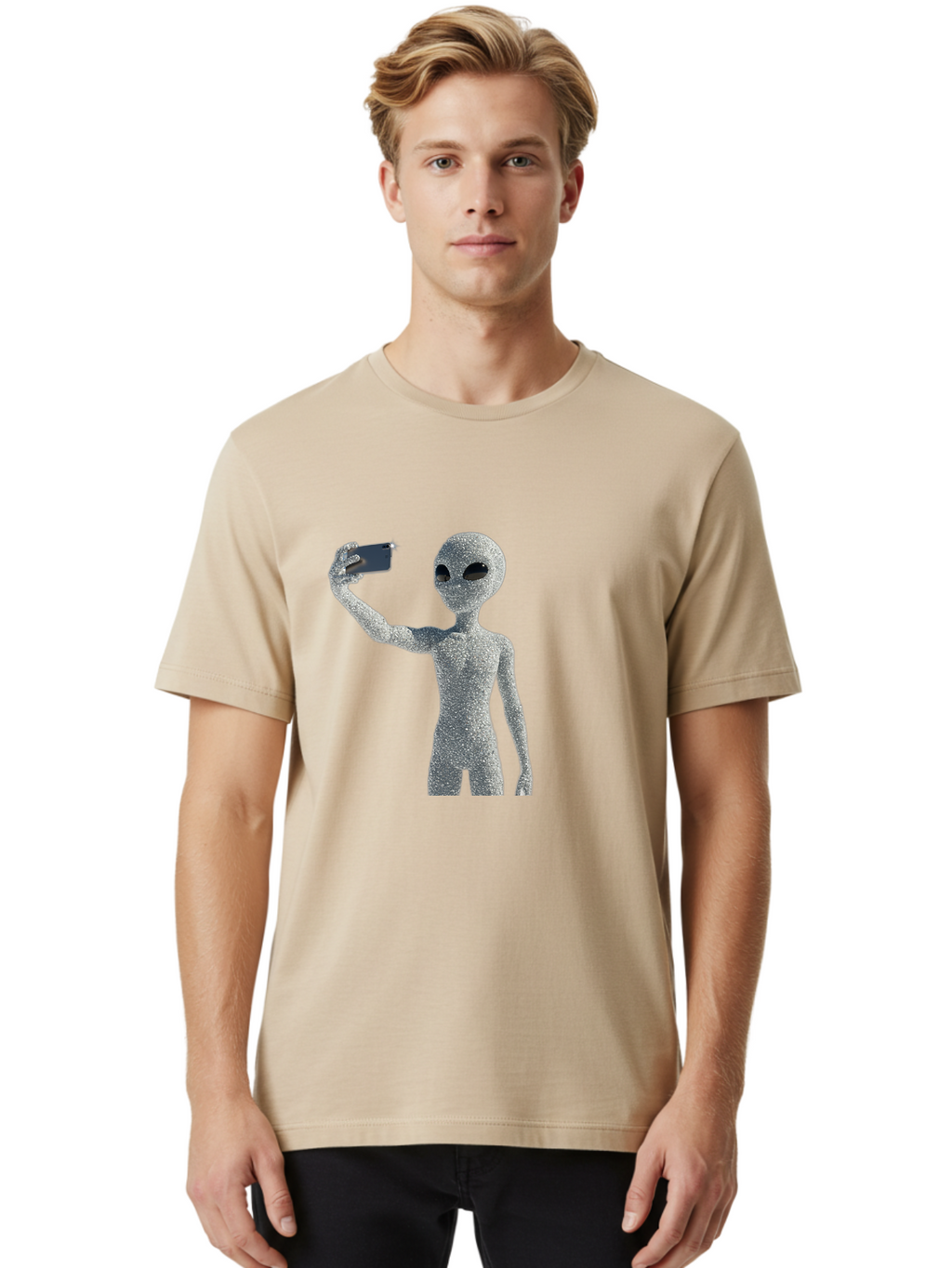 Glittery-Alien Men'S Graphic Tee, 100% Cotton, Comfortable Casual Summer Wear, Machine Washable, Vintage Camera, Old Camera, Antique Camera, Black Camera, Classic Photography, Photography Equipment, Nostalgic Device, Film Camera, Camera Art Bak698
