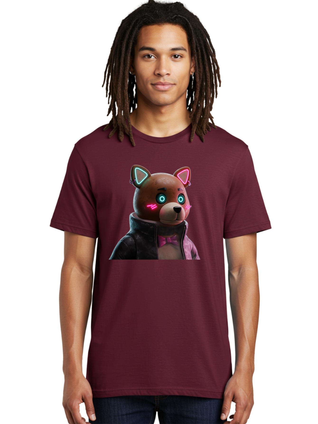 Glowing-Eyes-Bear Men'S Graphic Tee, 100% Cotton, Comfortable Casual Summer Wear, Machine Washable, Vintage Camera, Old Camera, Antique Camera, Black Camera, Classic Photography, Photography Equipment, Nostalgic Device, Film Camera, Camera Art Bak701