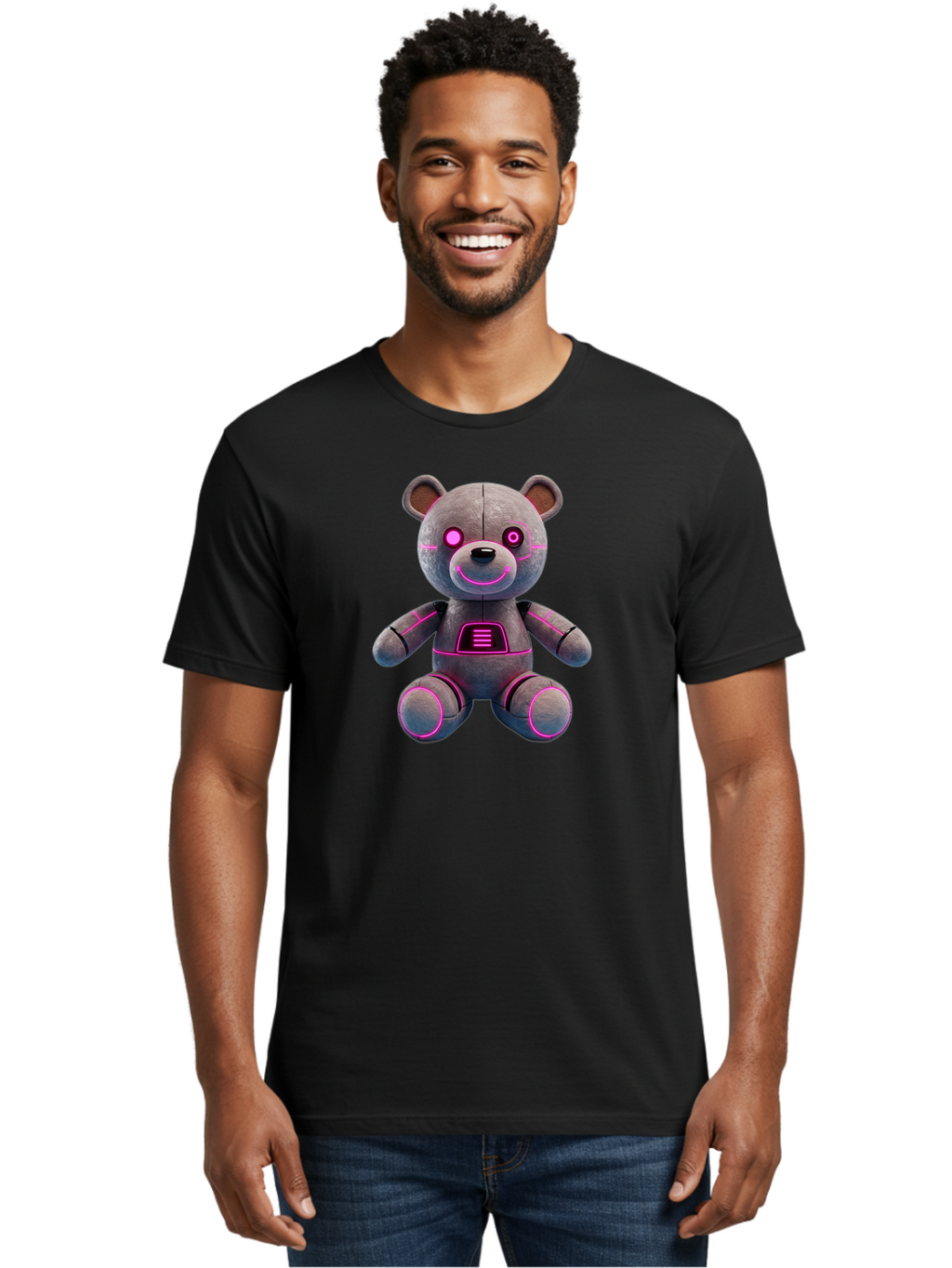 Glowing-Teddy-Bear Men'S Graphic Tee, 100% Cotton, Comfortable Casual Summer Wear, Machine Washable, Vintage Camera, Old Camera, Antique Camera, Black Camera, Classic Photography, Photography Equipment, Nostalgic Device, Film Camera, Bak704
