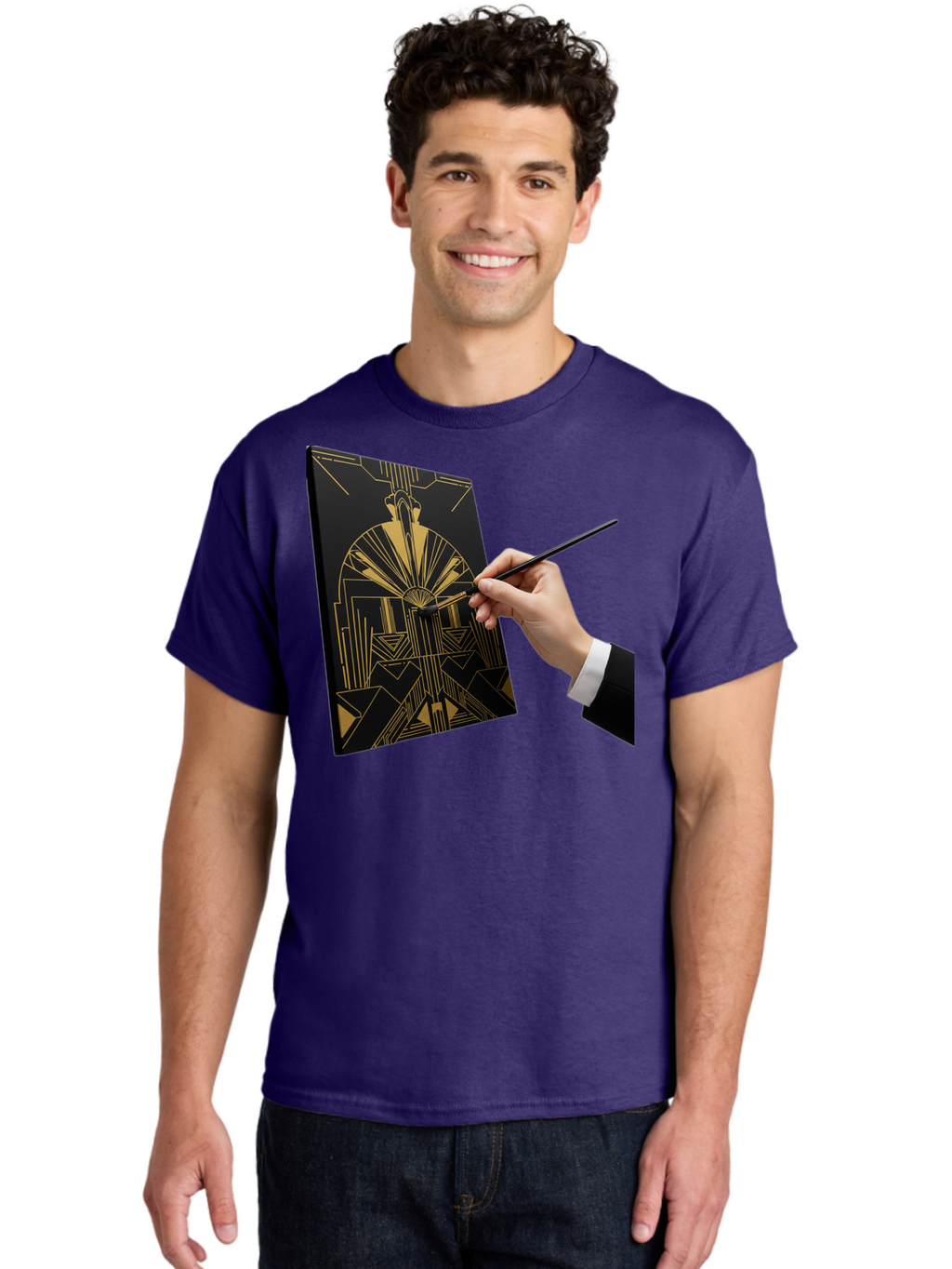 Gold-Foil-Art Men'S Graphic Tee, 100% Cotton, Comfortable Casual Summer Wear, Machine Washable, Vintage Camera, Old Camera, Antique Camera, Black Camera, Classic Photography, Photography Equipment, Nostalgic Device, Film Camera, Camera Art Bak706