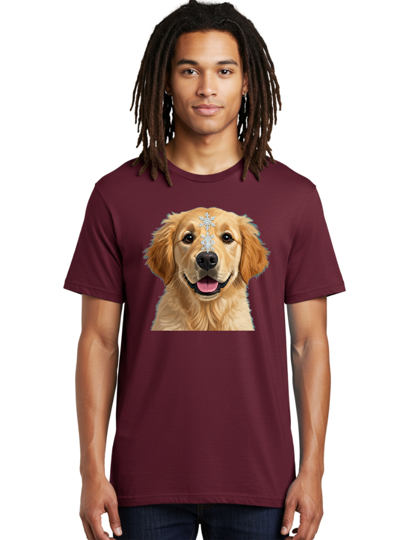 Golden-Retriever-Snowflake Men'S Graphic Tee, 100% Cotton, Comfortable Casual Summer Wear, Machine Washable, Vintage Camera, Old Camera, Antique Camera, Black Camera, Classic Photography, Photography Equipment, Nostalgic Device, Film Camera, Bak708
