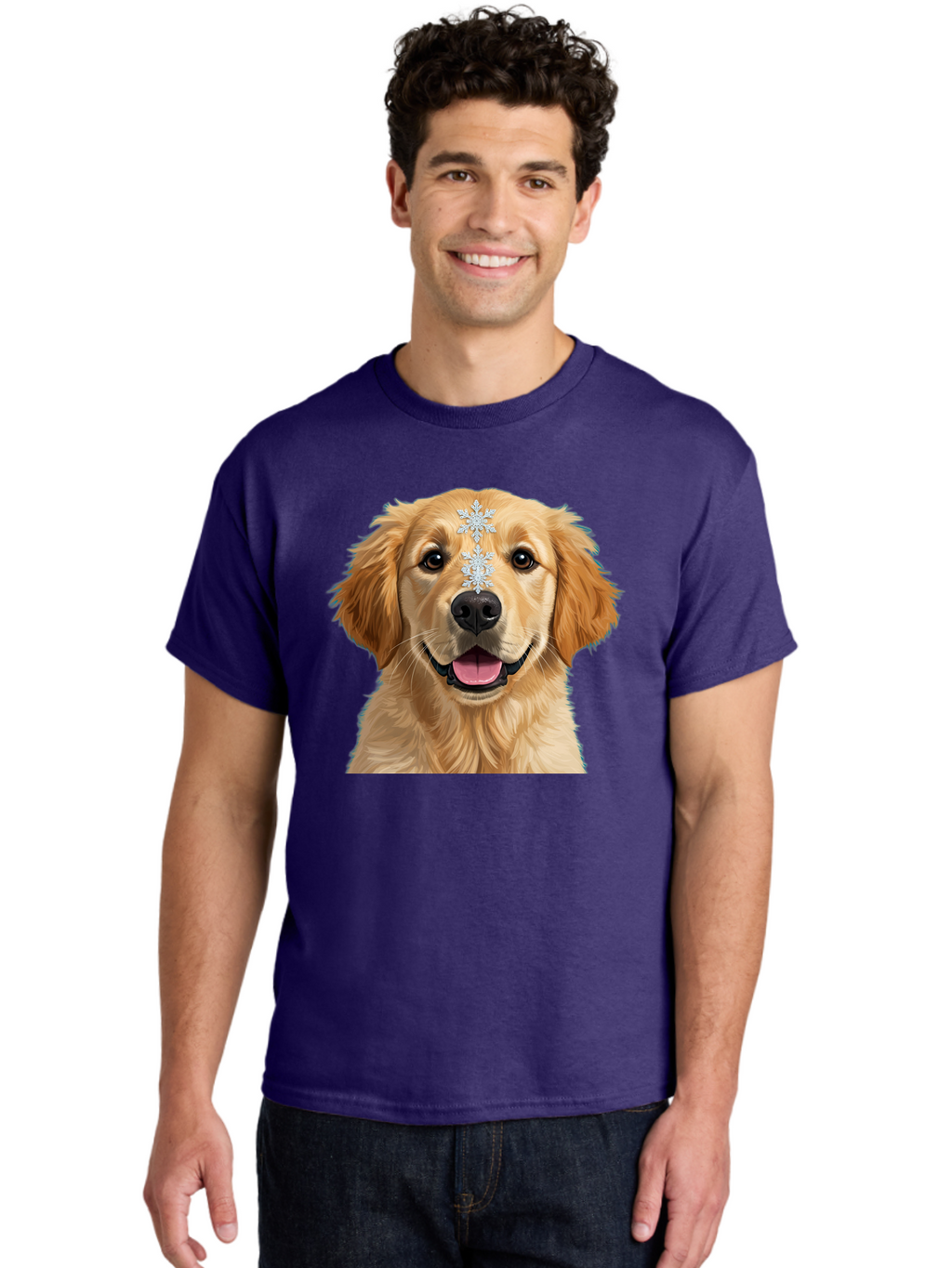 Golden-Retriever-Snowflake Men'S Graphic Tee, 100% Cotton, Comfortable Casual Summer Wear, Machine Washable, Vintage Camera, Old Camera, Antique Camera, Black Camera, Classic Photography, Photography Equipment, Nostalgic Device, Film Camera, Bak708