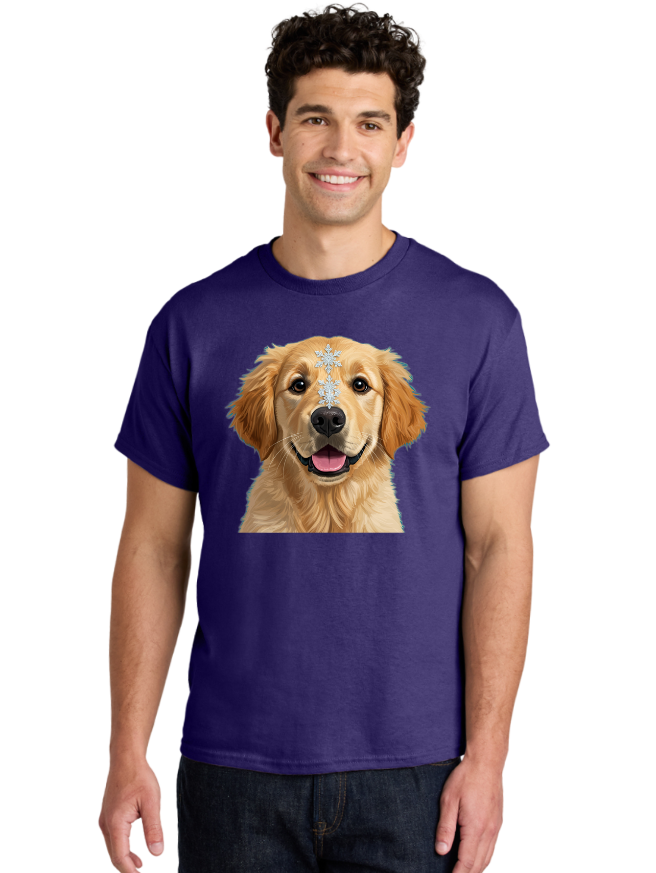 Golden-Retriever-Snowflake Men'S Graphic Tee, 100% Cotton, Comfortable Casual Summer Wear, Machine Washable, Vintage Camera, Old Camera, Antique Camera, Black Camera, Classic Photography, Photography Equipment, Nostalgic Device, Film Camera, Bak708