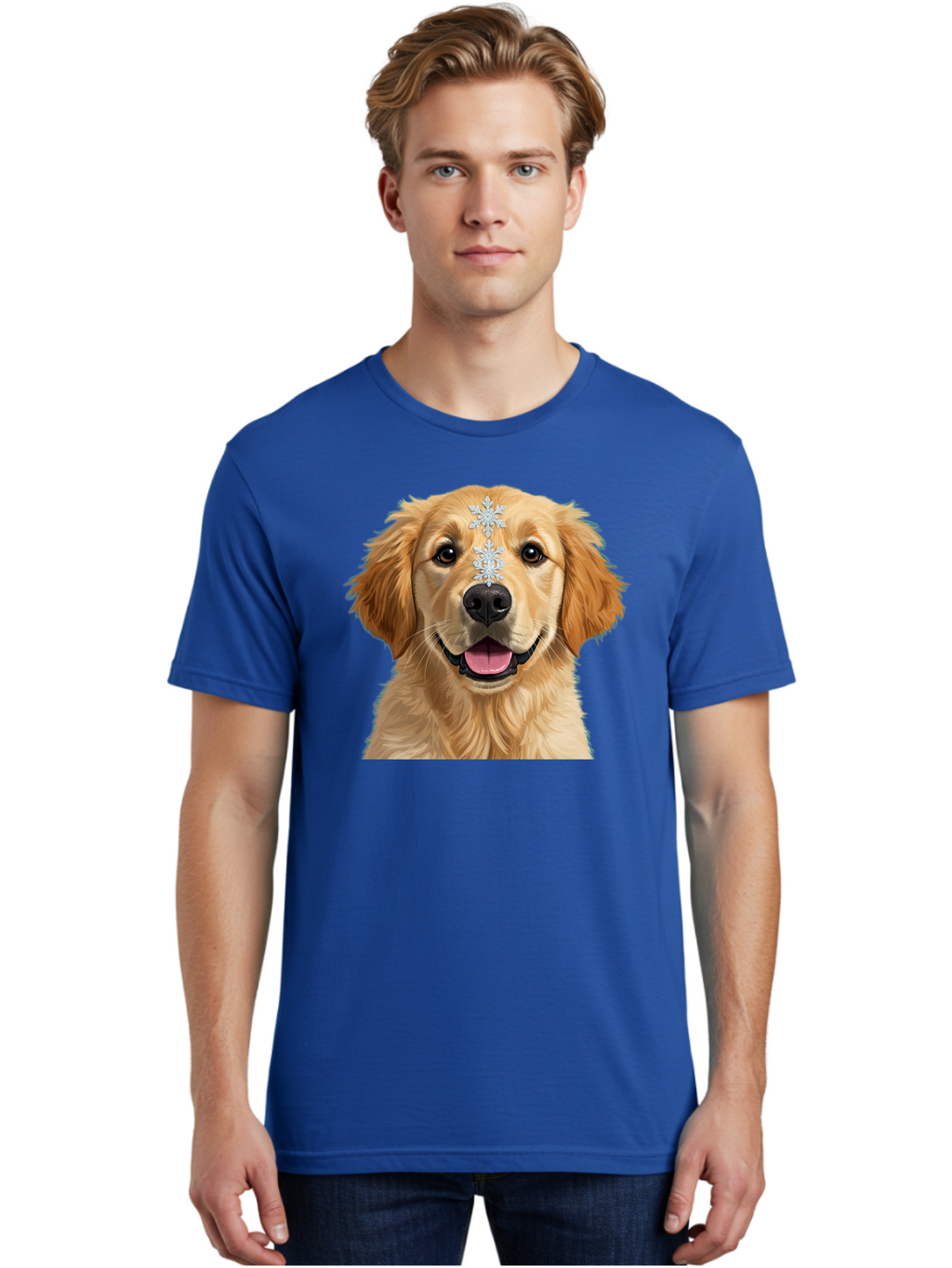 Golden-Retriever-Snowflake Men'S Graphic Tee, 100% Cotton, Comfortable Casual Summer Wear, Machine Washable, Vintage Camera, Old Camera, Antique Camera, Black Camera, Classic Photography, Photography Equipment, Nostalgic Device, Film Camera, Bak708