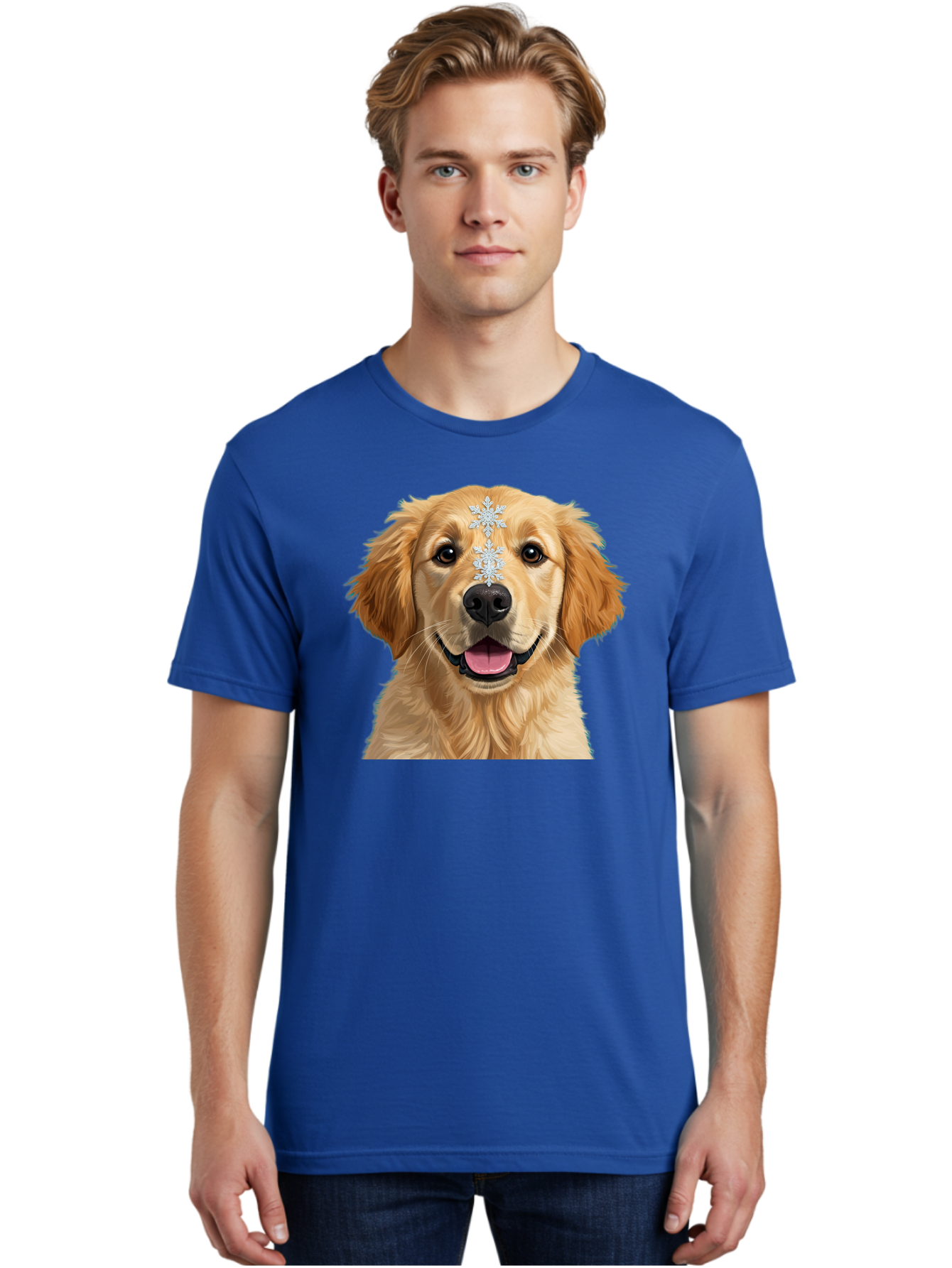 Golden-Retriever-Snowflake Men'S Graphic Tee, 100% Cotton, Comfortable Casual Summer Wear, Machine Washable, Vintage Camera, Old Camera, Antique Camera, Black Camera, Classic Photography, Photography Equipment, Nostalgic Device, Film Camera, Bak708