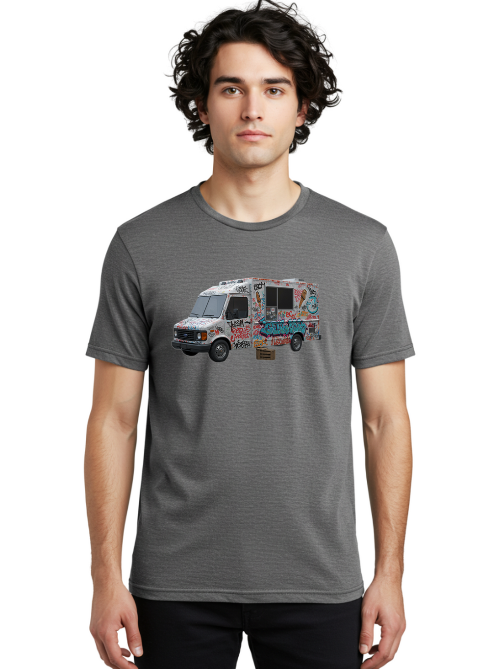 Graffiti-Food-Truck Men'S Graphic Tee, 100% Cotton, Comfortable Casual Summer Wear, Machine Washable, Vintage Camera, Old Camera, Antique Camera, Black Camera, Classic Photography, Photography Equipment, Nostalgic Device, Film Camera, Bak713